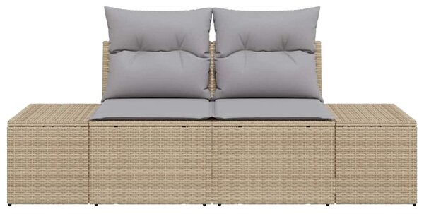 Kerti kanapé párnával Bézs 184 x 62 x 69 cm polirattan