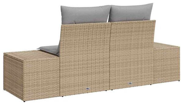 Kerti kanapé párnával Bézs 184 x 62 x 69 cm polirattan