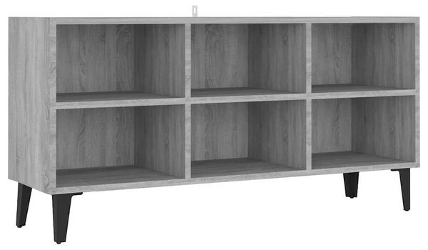 Szürke sonoma színű TV-szekrény fémlábakkal 103,5 x 30 x 50 cm