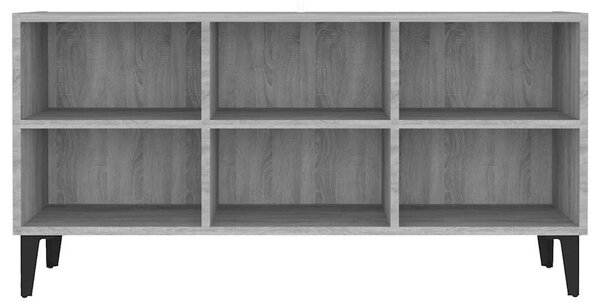 Szürke sonoma színű TV-szekrény fémlábakkal 103,5 x 30 x 50 cm