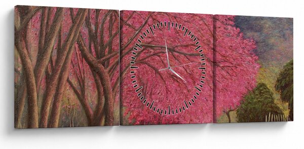 Virágzó fák képe (órával) (90x30 cm)