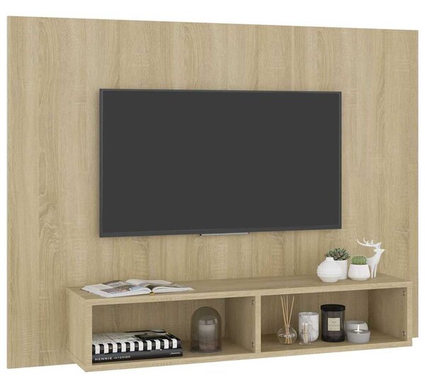 Sonoma tölgy színű szerelt fa fali TV-szekrény 120x23,5x90 cm