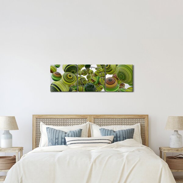 Csíkos gömbök képe (órával) (90x30 cm)