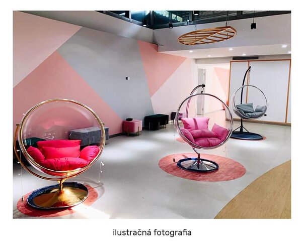 Függesztett hintafotel Belgica 2 (transzparens + arany + szürke)