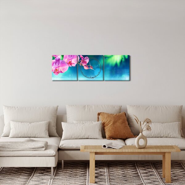 Kép - Orchidea (órával) (90x30 cm)