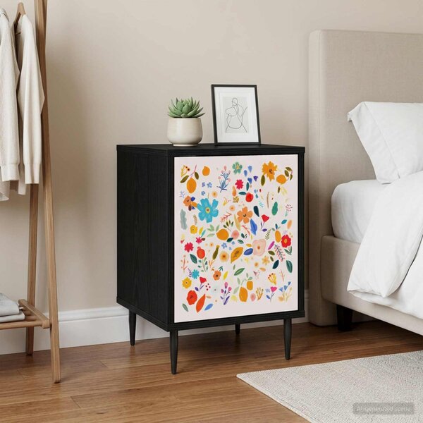 Éjjeliszekrény MAINZ 2 db Fekete Tölgy 36 x 33 x 51 cm