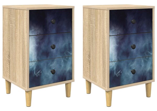 Éjjeliszekrény RAALTE 2 db Sonoma Tölgy 36 x 33 x 60 cm