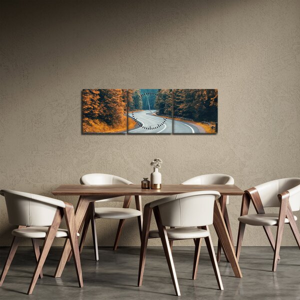 Kép - Kanyargós út (órával) (90x30 cm)