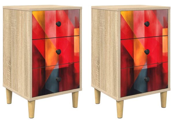 Éjjeliszekrény HEESCH 2 db Sonoma Tölgy 36 x 33 x 60 cm