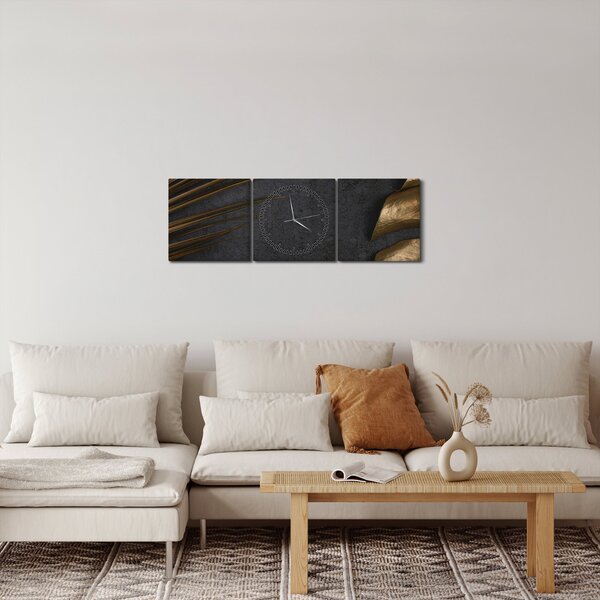 Kép arany levelekkel (órával) (90x30 cm)