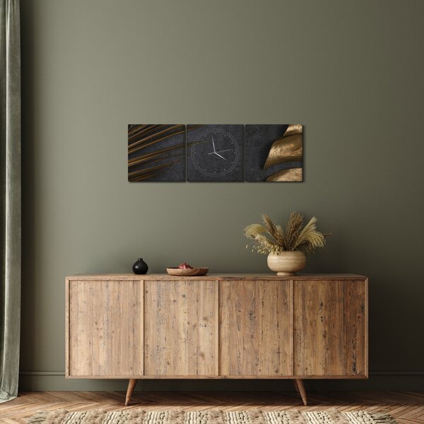 Kép arany levelekkel (órával) (90x30 cm)