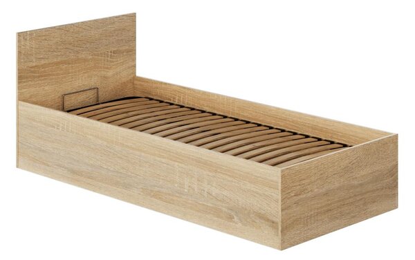 Egyszemélyes ágy 90 cm Discutibles (sonoma tölgy) (ágyráccsal) (tárolóhellyel)