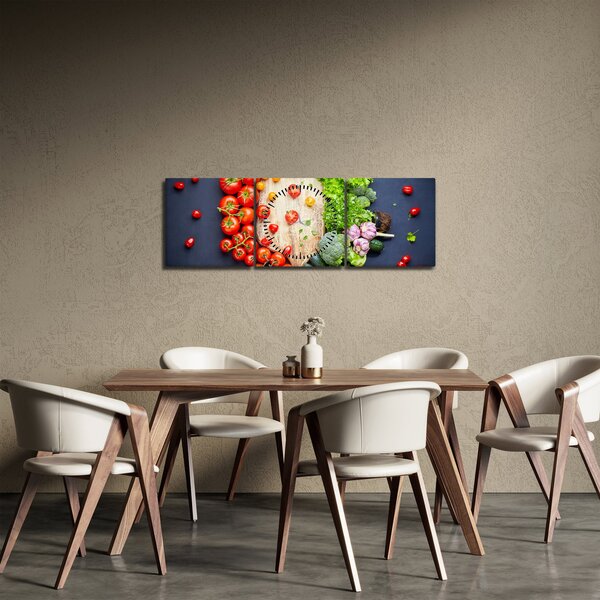 Kép - Zöldséggel teli asztal (órával) (90x30 cm)