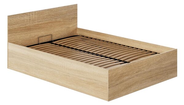 Franciaágy 140 cm Discutibles (sonoma tölgy) (ágyráccsal) (tárolóhellyel)