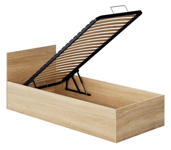 Egyszemélyes ágy 90 cm Discutibles (sonoma tölgy) (ágyráccsal) (tárolóhellyel)