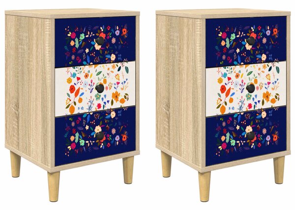 Éjjeliszekrény MAINZ 2 db Sonoma Tölgy 36 x 33 x 60 cm