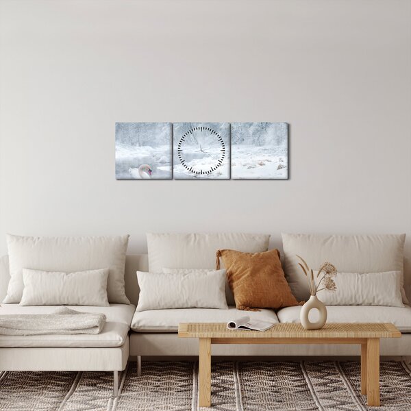 Hattyú képe (órával) (90x30 cm)