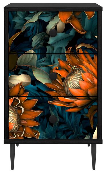 Éjjeliszekrény LOCHEM 2 db Fekete Tölgy 36 x 33 x 61 cm