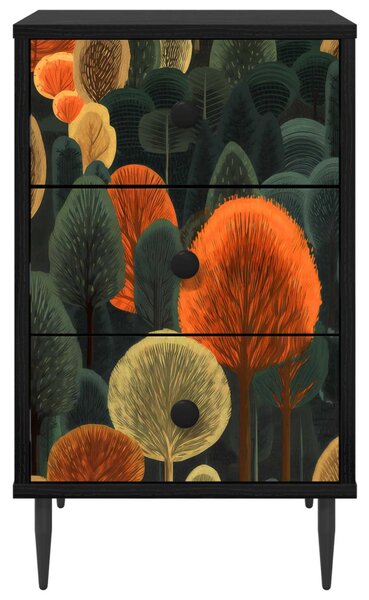 Éjjeliszekrény ZAANDAM 2 db Fekete Tölgy 36 x 33 x 61 cm