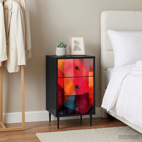 Éjjeliszekrény HEESCH 2 db Fekete Tölgy 36 x 33 x 61 cm