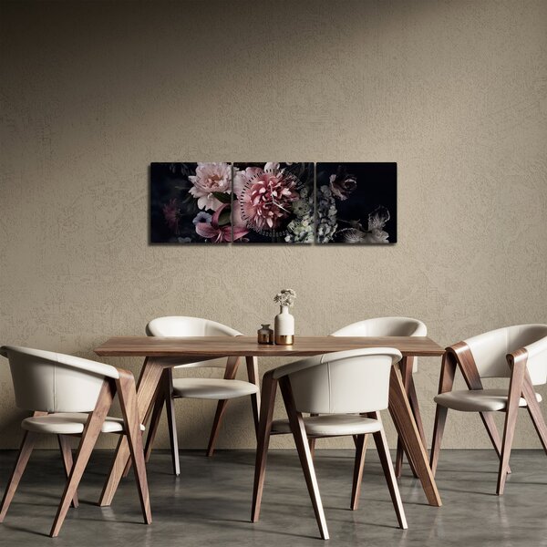 Egy csokor képe (órával) (90x30 cm)