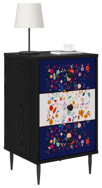 Éjjeliszekrény MAINZ 2 db Fekete Tölgy 36 x 33 x 61 cm