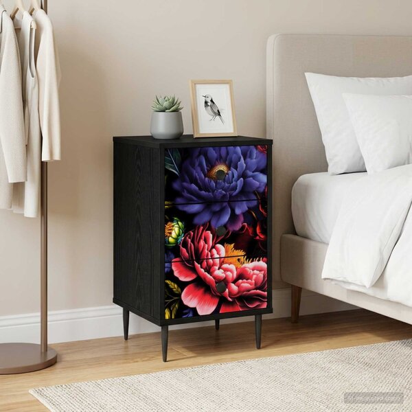Éjjeliszekrény KIEL 2 db Fekete Tölgy 36 x 33 x 61 cm