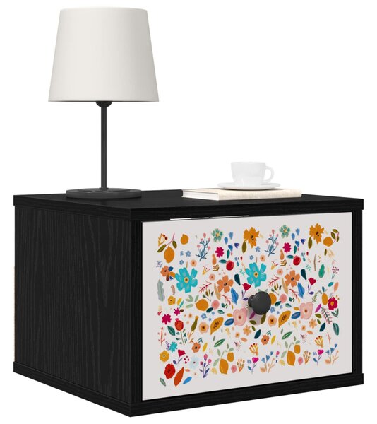 Fali éjjeli szekrény MAINZ 2 db Fekete Tölgy 36 x 33 x 25 cm