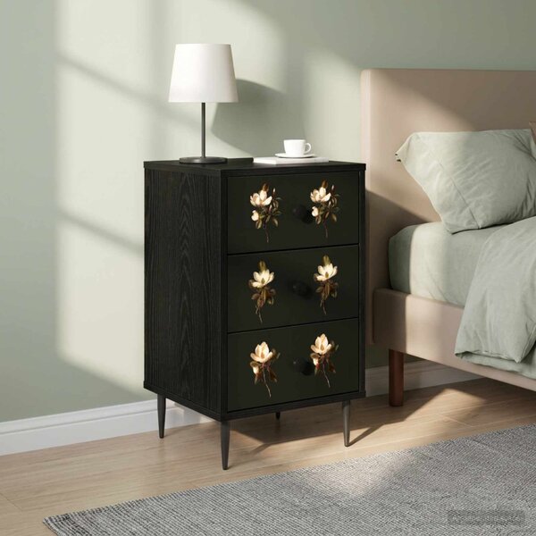 Éjjeliszekrény BREMEN 2 db Fekete Tölgy 36 x 33 x 61 cm