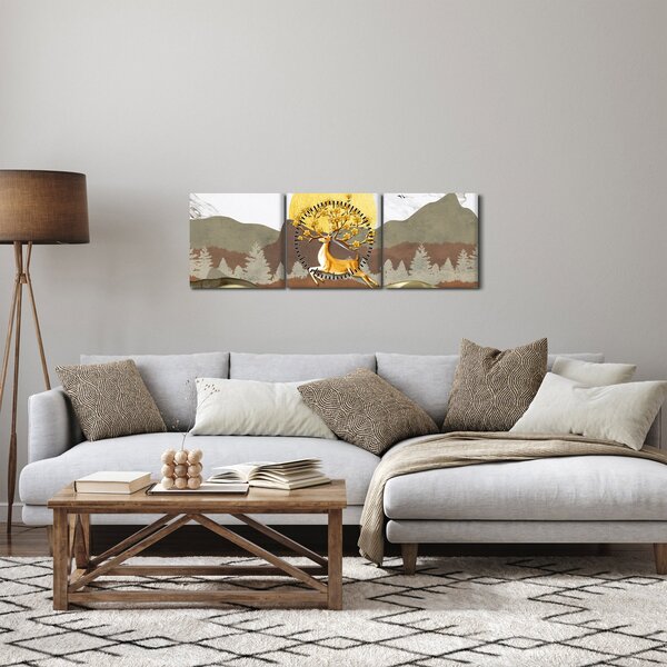 Egy szarvas képe (órával) (90x30 cm)
