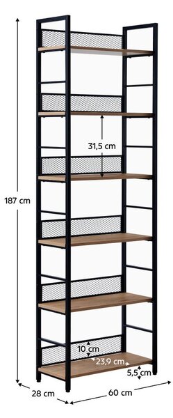Regál Kuomintang 3 (tölgy + fekete)