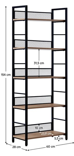 Regál Kuomintang 2 (tölgy + fekete)