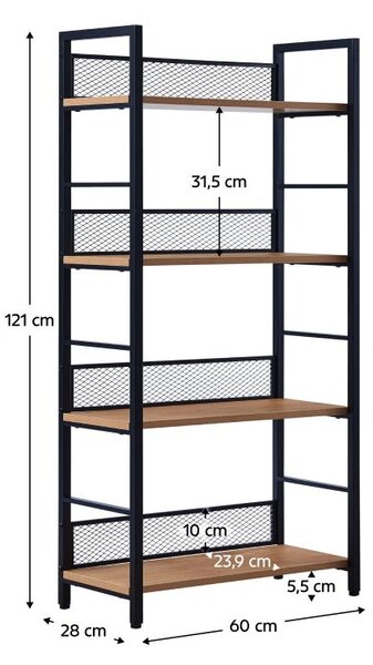 Regál Kuomintang 1 (tölgy + fekete)