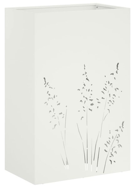Kerti cserép 2 db Fehér 50 x 30 x 75 cm Hidegen hengerelt acél