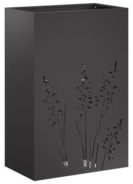 Kerti cserép Fekete 50 x 30 x 75 cm Hidegen hengerelt acél