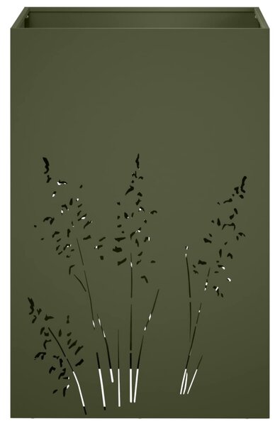 Kerti cserép Olajzöld 50 x 50 x 75 cm Hidegen hengerelt acél