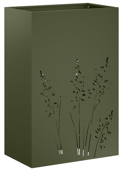 Kerti cserép Olajzöld 50 x 30 x 75 cm Hidegen hengerelt acél