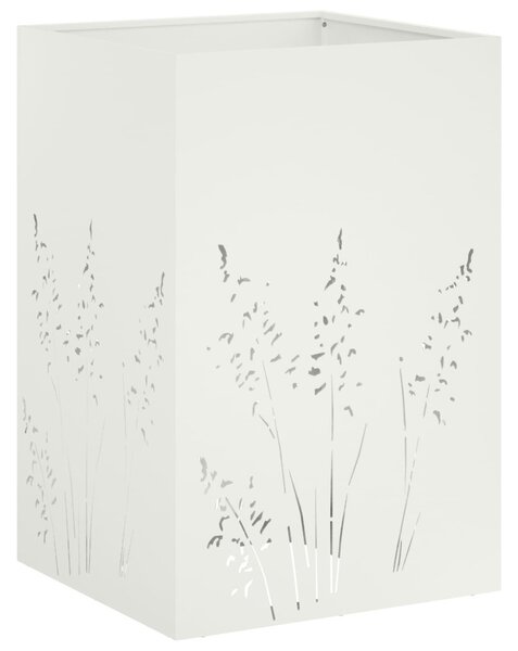 Kerti cserép 2 db Fehér 50 x 50 x 75 cm Hidegen hengerelt acél