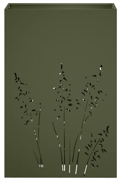 Kerti cserép Olajzöld 50 x 30 x 75 cm Hidegen hengerelt acél