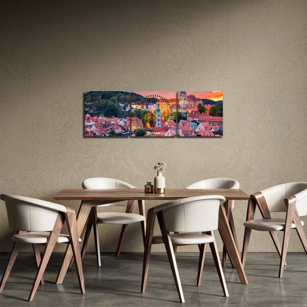 Kép - Český Krumlov (órával) (90x30 cm)