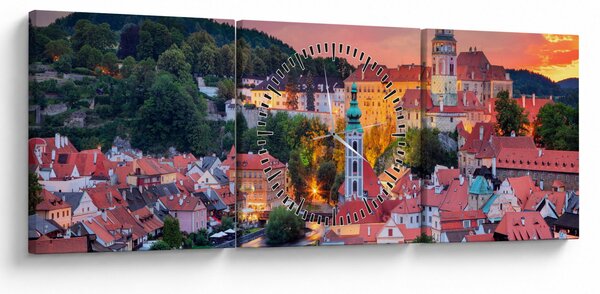 Kép - Český Krumlov (órával) (90x30 cm)