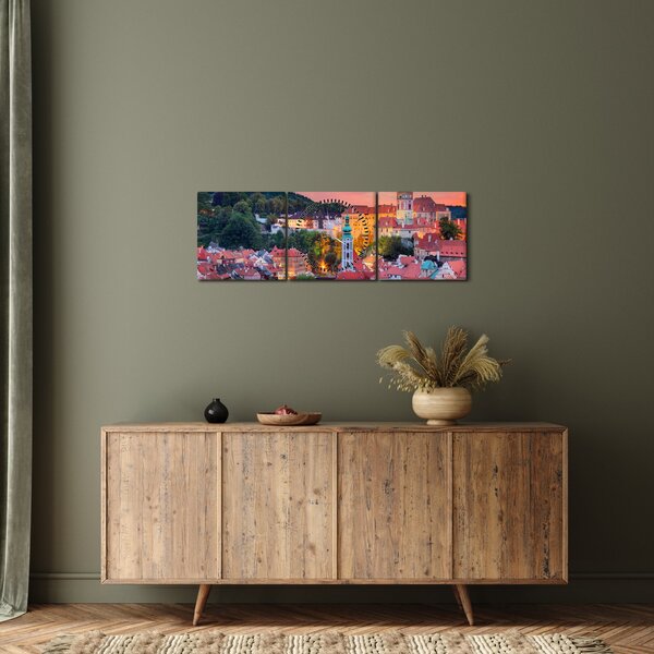 Kép - Český Krumlov (órával) (90x30 cm)
