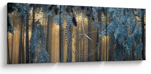 A havas erdő képe (órával) (90x30 cm)