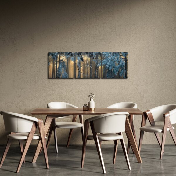 A havas erdő képe (órával) (90x30 cm)