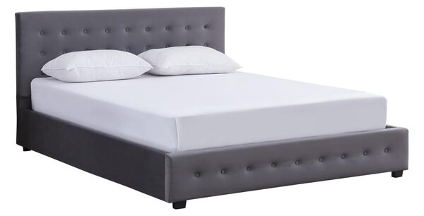Franciaágy 180 cm Marcaje (szürke) (ágyráccsal) (tárolóhellyel)