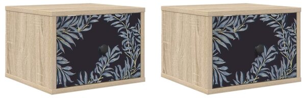Fali éjjeli szekrény DOKKUM 2 db Sonoma Tölgy 36 x 33 x 25 cm