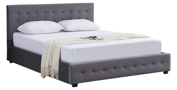 Franciaágy 180 cm Marcaje (szürke) (ágyráccsal) (tárolóhellyel)