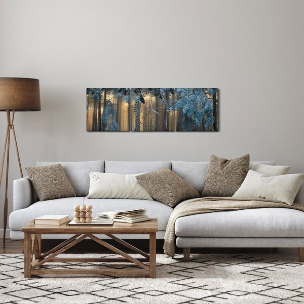 A havas erdő képe (órával) (90x30 cm)