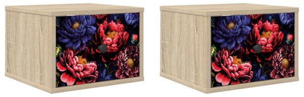 Fali éjjeli szekrény KIEL 2 db Sonoma Tölgy 36 x 33 x 25 cm