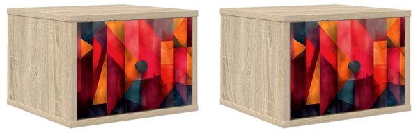 Fali éjjeli szekrény HEESCH 2 db Sonoma Tölgy 36 x 33 x 25 cm